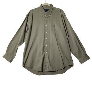 Ralph Lauren Blake Men's Button Down Shirt Men XL Brown Cotton Long Sleeve